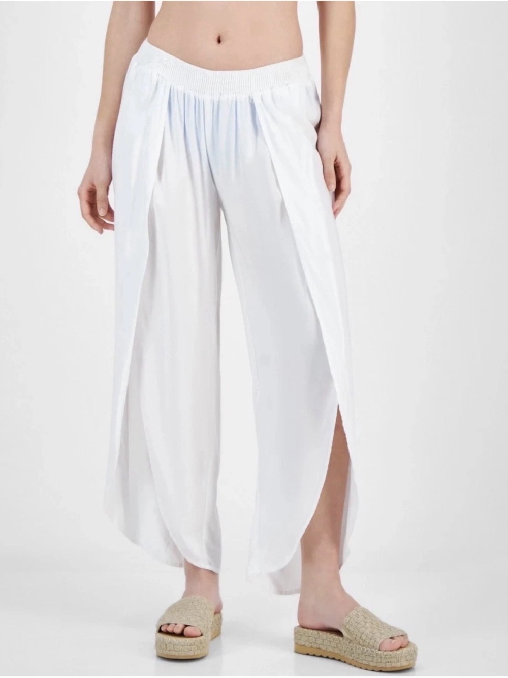 Raviya Women’s White Split Front Cover Up Pants